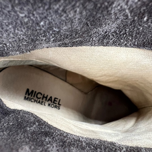Michael Kors Grey-Taupe Suede High Heel Stiletto Ankle Leather Boots SZ 8 - Picture 6 of 15
